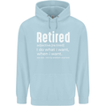 Retired Definition Funny Retirement Mens 80% Cotton Hoodie Light Blue