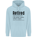 Retired Definition Funny Retirement Mens 80% Cotton Hoodie Light Blue