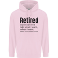 Retired Definition Funny Retirement Mens 80% Cotton Hoodie Light Pink