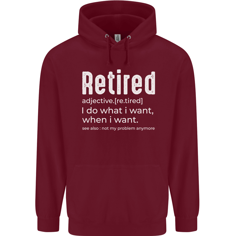 Retired Definition Funny Retirement Mens 80% Cotton Hoodie Maroon