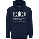 Retired Definition Funny Retirement Mens 80% Cotton Hoodie Navy Blue