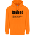 Retired Definition Funny Retirement Mens 80% Cotton Hoodie Orange