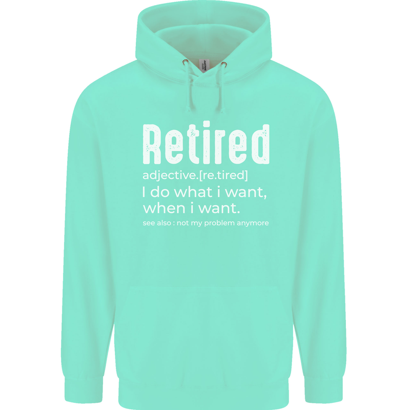 Retired Definition Funny Retirement Mens 80% Cotton Hoodie Peppermint