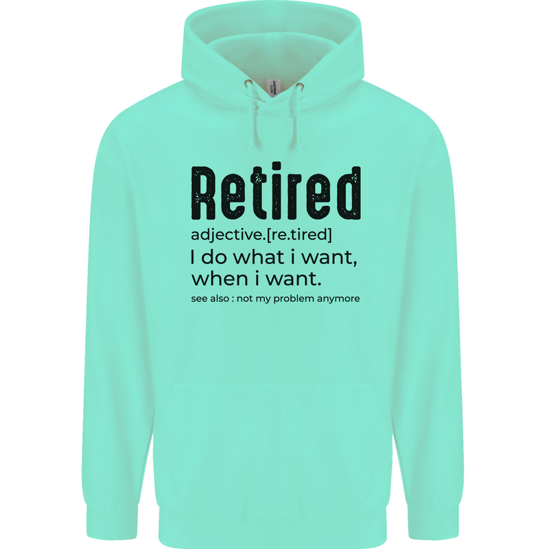 Retired Definition Funny Retirement Mens 80% Cotton Hoodie Peppermint