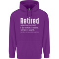 Retired Definition Funny Retirement Mens 80% Cotton Hoodie Purple