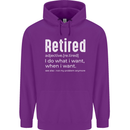 Retired Definition Funny Retirement Mens 80% Cotton Hoodie Purple