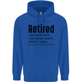 Retired Definition Funny Retirement Mens 80% Cotton Hoodie Royal Blue