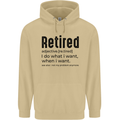 Retired Definition Funny Retirement Mens 80% Cotton Hoodie Sand