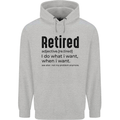 Retired Definition Funny Retirement Mens 80% Cotton Hoodie Sports Grey