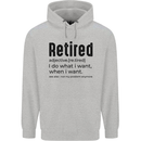 Retired Definition Funny Retirement Mens 80% Cotton Hoodie Sports Grey