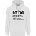 Retired Definition Funny Retirement Mens 80% Cotton Hoodie White