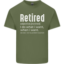 Retired Definition Funny Retirement Mens Cotton T-Shirt Tee Top Military Green