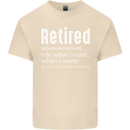 Retired Definition Funny Retirement Mens Cotton T-Shirt Tee Top Natural