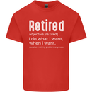 Retired Definition Funny Retirement Mens Cotton T-Shirt Tee Top Red