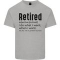 Retired Definition Funny Retirement Mens Cotton T-Shirt Tee Top Sports Grey