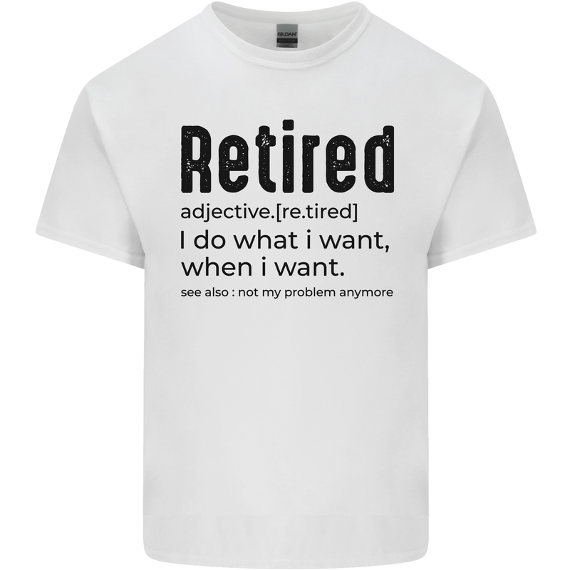 Retired Definition Funny Retirement Mens Cotton T-Shirt Tee Top White