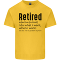 Retired Definition Funny Retirement Mens Cotton T-Shirt Tee Top Yellow