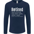 Retired Definition Funny Retirement Mens Long Sleeve T-Shirt Navy Blue