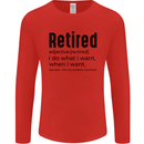 Retired Definition Funny Retirement Mens Long Sleeve T-Shirt Red