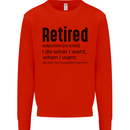Retired Definition Funny Retirement Mens Sweatshirt Jumper Bright Red