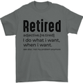 Retired Definition Funny Retirement Mens T-Shirt 100% Cotton Charcoal