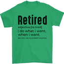 Retired Definition Funny Retirement Mens T-Shirt 100% Cotton Irish Green