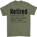 Retired Definition Funny Retirement Mens T-Shirt 100% Cotton Military Green