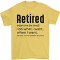 Retired Definition Funny Retirement Mens T-Shirt 100% Cotton Yellow
