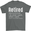 Retired Definition Funny Retirement Mens T-Shirt Cotton Gildan Charcoal