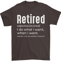 Retired Definition Funny Retirement Mens T-Shirt Cotton Gildan Dark Chocolate