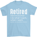 Retired Definition Funny Retirement Mens T-Shirt Cotton Gildan Light Blue