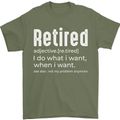 Retired Definition Funny Retirement Mens T-Shirt Cotton Gildan Military Green