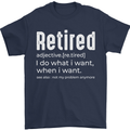 Retired Definition Funny Retirement Mens T-Shirt Cotton Gildan Navy Blue