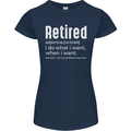 Retired Definition Funny Retirement Womens Petite Cut T-Shirt Navy Blue