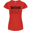 Retired Definition Funny Retirement Womens Petite Cut T-Shirt Red
