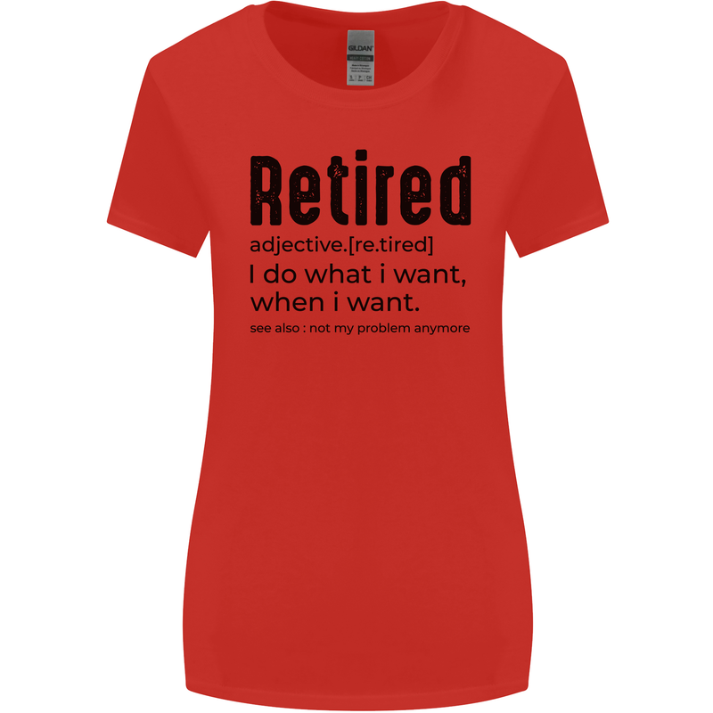 Retired Definition Funny Retirement Womens Wider Cut T-Shirt Red