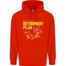 Retirement Plan Biker Motorbike Motorcycle Mens 80% Cotton Hoodie Bright Red