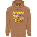 Retirement Plan Biker Motorbike Motorcycle Mens 80% Cotton Hoodie Caramel Latte