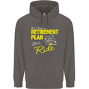 Retirement Plan Biker Motorbike Motorcycle Mens 80% Cotton Hoodie Charcoal