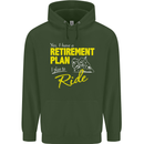 Retirement Plan Biker Motorbike Motorcycle Mens 80% Cotton Hoodie Forest Green