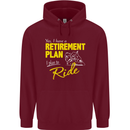 Retirement Plan Biker Motorbike Motorcycle Mens 80% Cotton Hoodie Maroon
