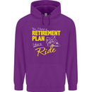 Retirement Plan Biker Motorbike Motorcycle Mens 80% Cotton Hoodie Purple