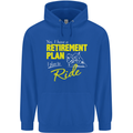 Retirement Plan Biker Motorbike Motorcycle Mens 80% Cotton Hoodie Royal Blue