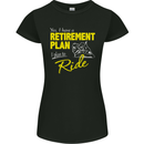 Retirement Plan Biker Motorbike Motorcycle Womens Petite Cut T-Shirt Black
