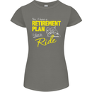 Retirement Plan Biker Motorbike Motorcycle Womens Petite Cut T-Shirt Charcoal