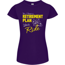 Retirement Plan Biker Motorbike Motorcycle Womens Petite Cut T-Shirt Purple