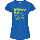 Retirement Plan Biker Motorbike Motorcycle Womens Petite Cut T-Shirt Royal Blue