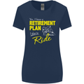 Retirement Plan Biker Motorbike Motorcycle Womens Wider Cut T-Shirt Navy Blue