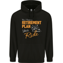 Retirement Plan Biker Motorcycle Motorbike Mens 80% Cotton Hoodie Black