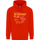 Retirement Plan Biker Motorcycle Motorbike Mens 80% Cotton Hoodie Bright Red
